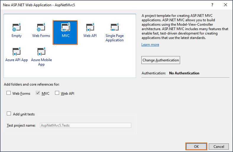 aspnetmvc5 web application template