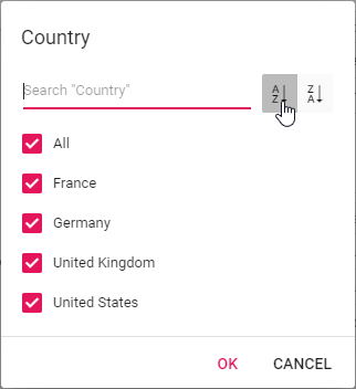 Member sorting options