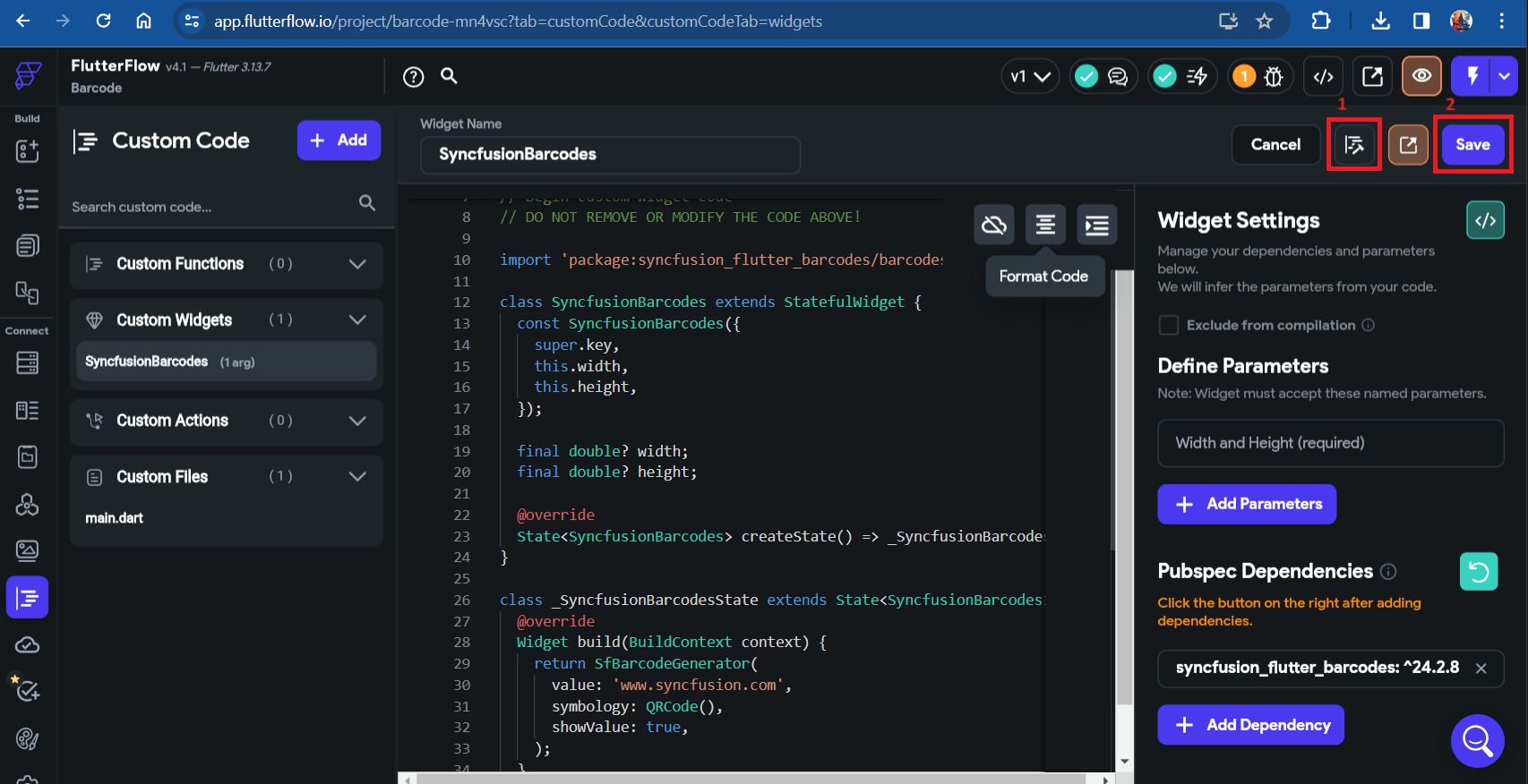 Compile code