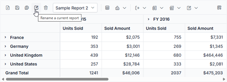 Renaming a report in the SQL database