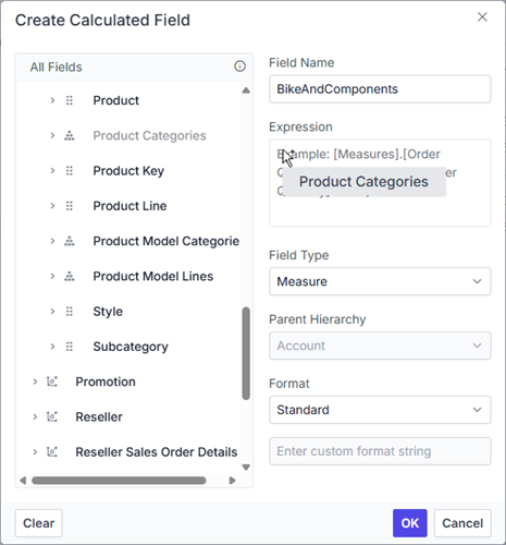 Create calculated field expression
