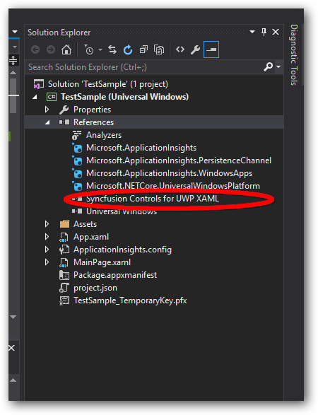 Image of Syncfusion controls referred in application references