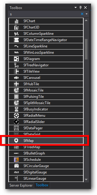 Image to Drag and drop the SfMaps control from the Toolbox