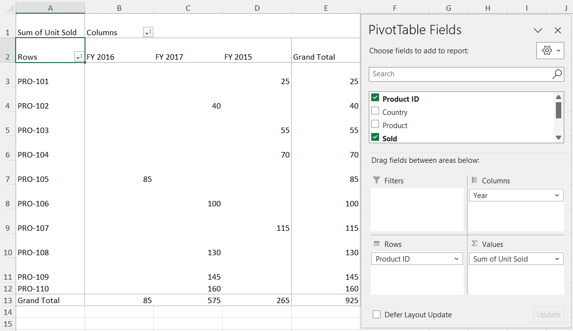 Export as Pivot