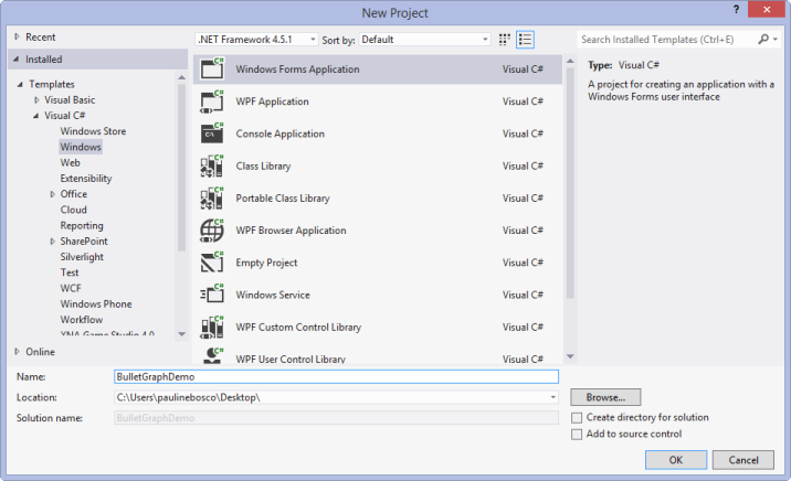 WinForms Bullet Graph getting started