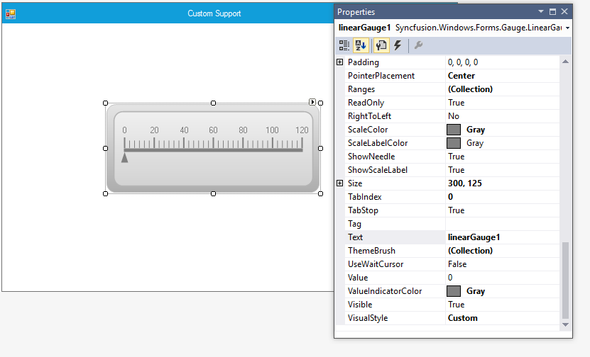 Customized Linear Gauge with smart tag