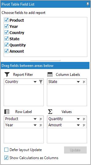PivotTableFieldList