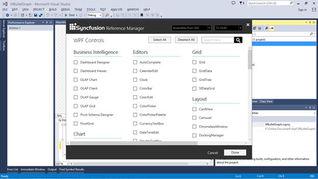 Opening Syncfusion Reference Manager Wizard