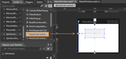 Adding pivot grid through expression blend