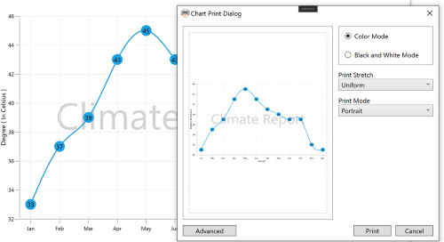 SfChart Printing Dialog Window