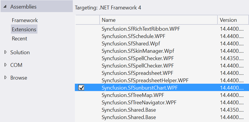 Reference Manager Dialog Windows in Visual Studio