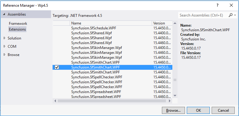 Reference Manager Dialog Windows in Visual Studio