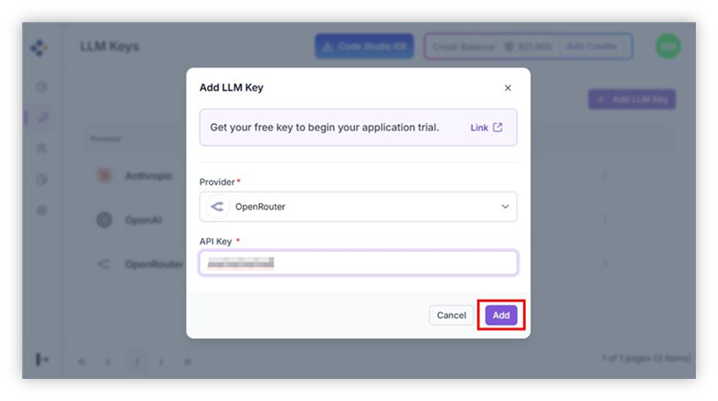 Add LLM Keys