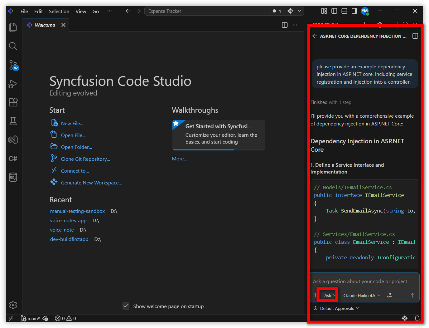 Ask Mode Response Example