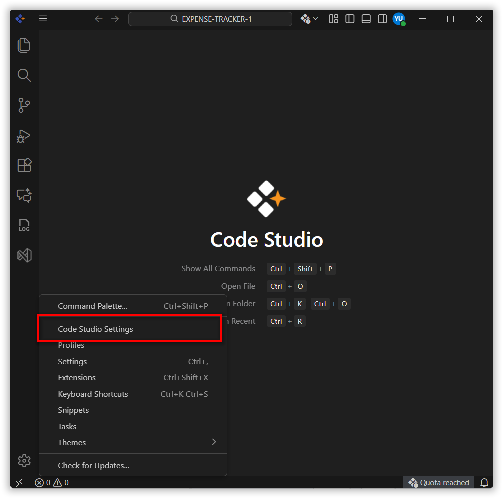 Code Studio Settings