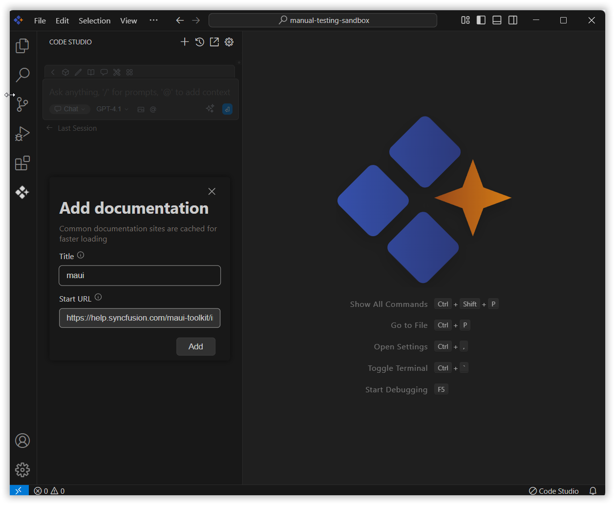 Using the Docs Context in Syncfusion Code Studio