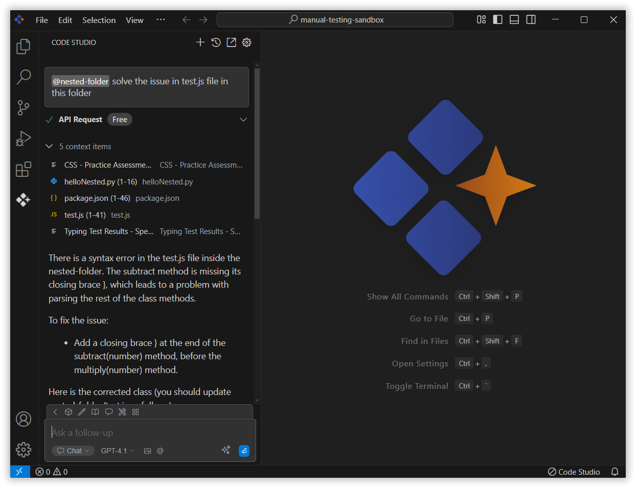Folder output with AI suggestions