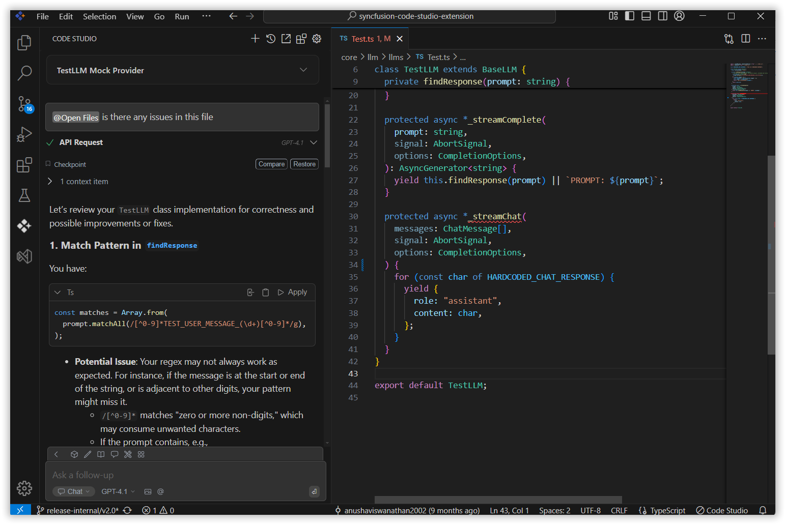 Using the OpenFiles Context in Syncfusion Code Studio
