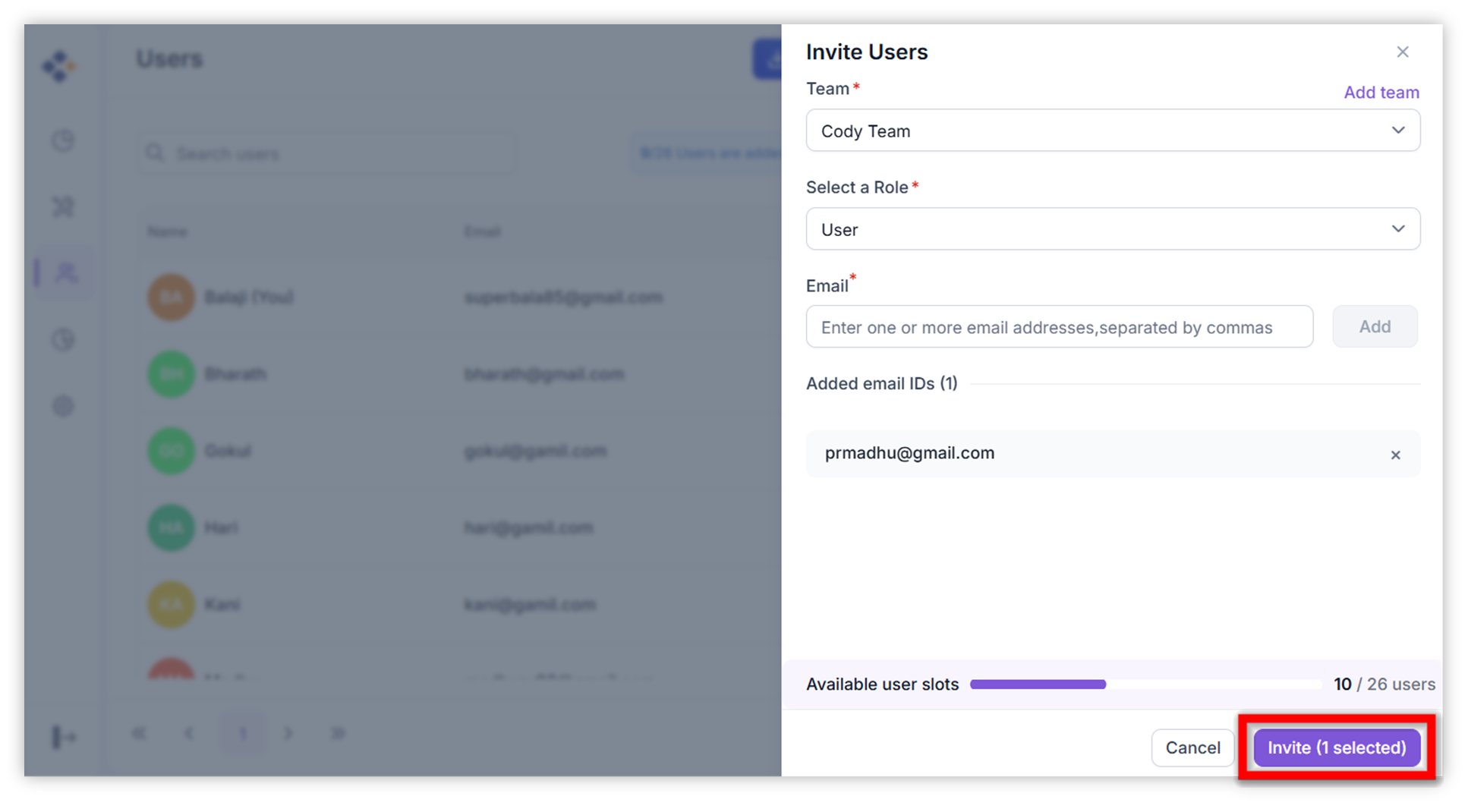 Invite New User to Your Organization