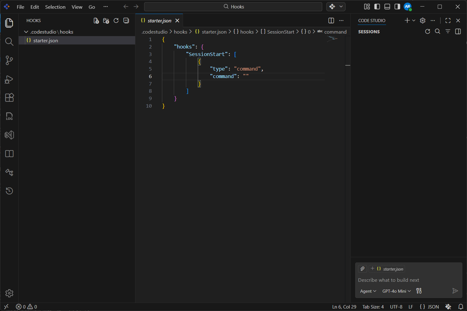Generated hook files created after naming a new hook