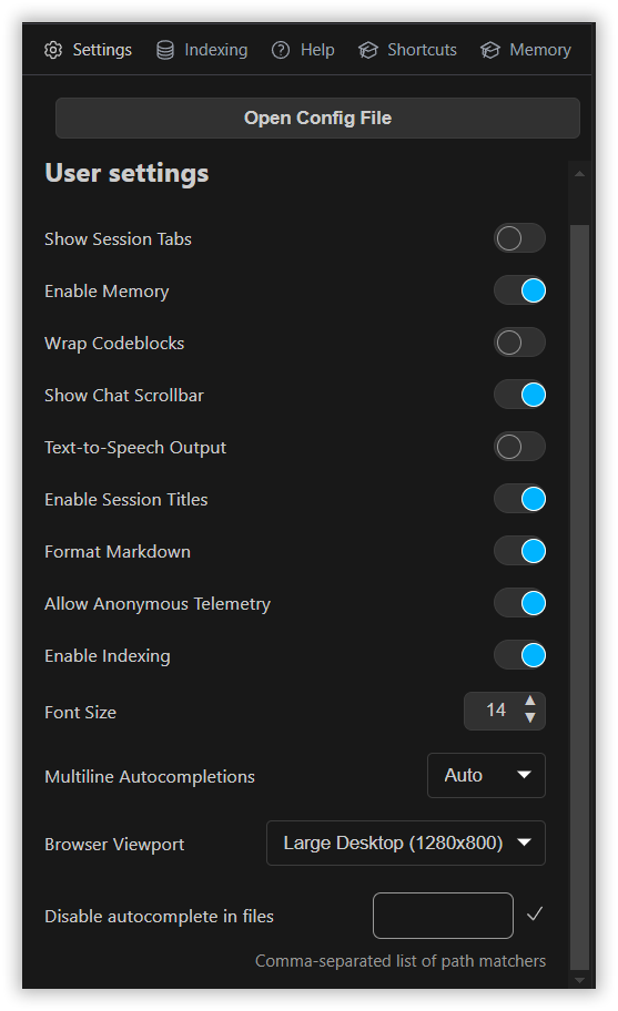 UserSettings