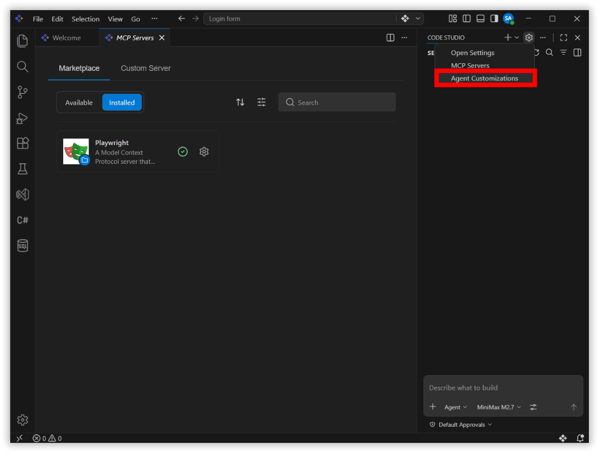 Agent Customization in Code Studio