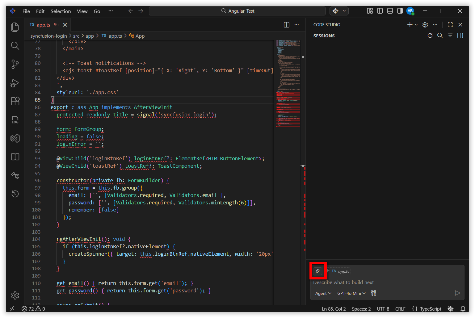 Add context paperclip icon at the bottom of the Chat Panel