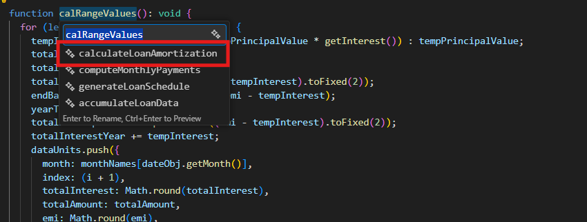 Rename input field with a new descriptive name entered, ready to apply
