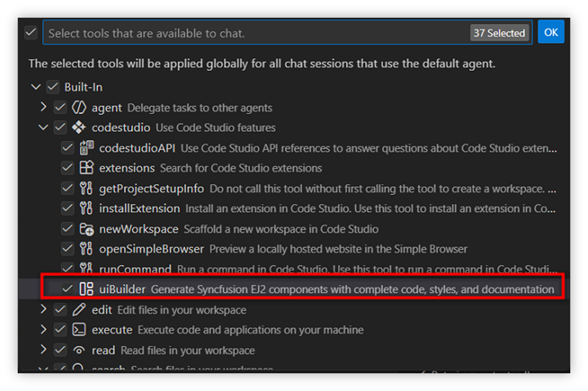 UI Builder Tool Enable
