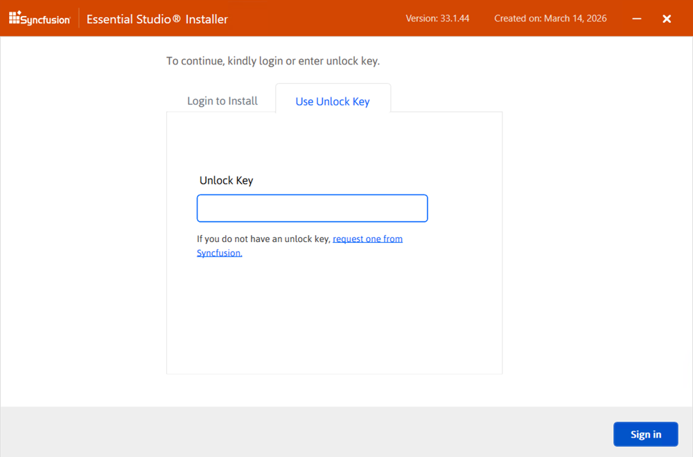 Use Unlock Key tab