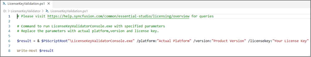 LicenseKeyValidation script