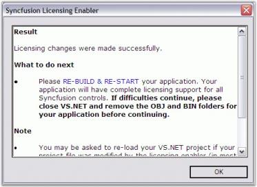 Syncfusion Licensing Enabler dialog