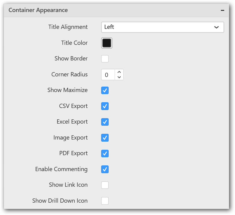 Container Settings