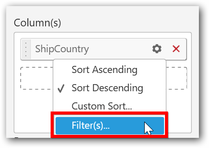 Column filters