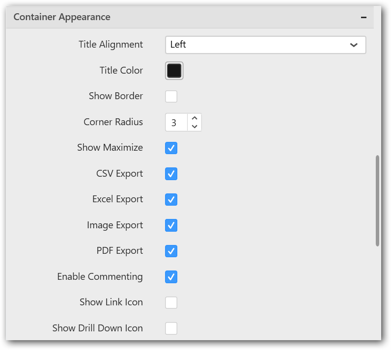 Container Settings