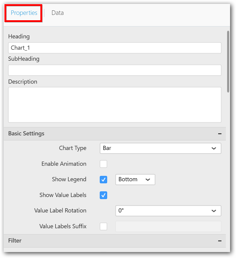 properties pane