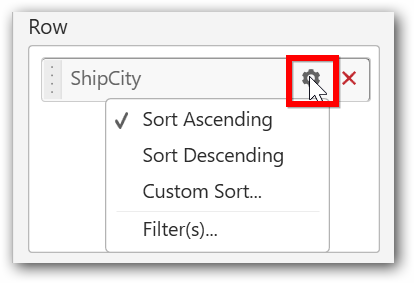 row settings