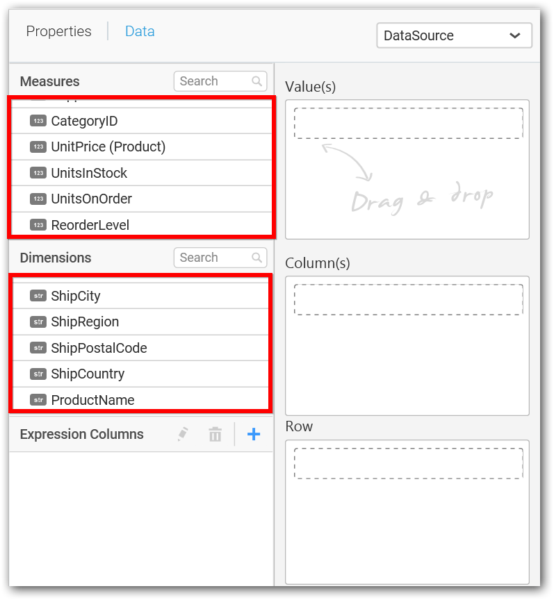 Data pane