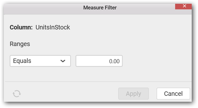 Measure filter option