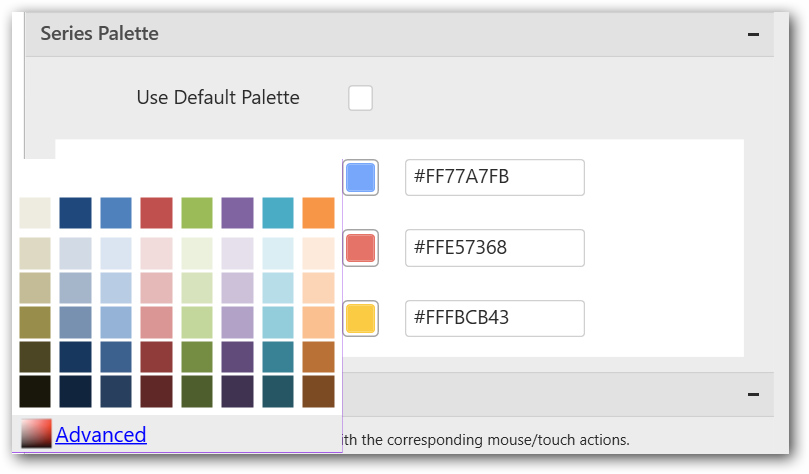 Series color palette window