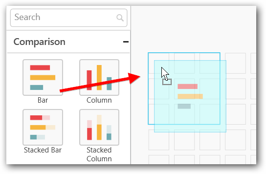 Drag and drop the bar chart