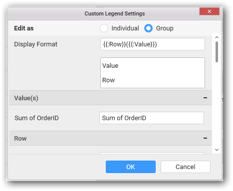 Custom Legend Settings group