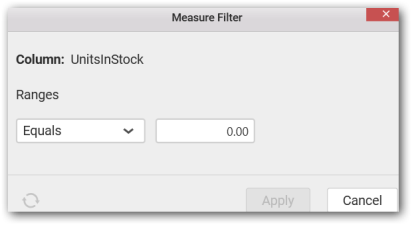 Measure Filter option