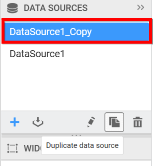 Image represents the datasource is duplicated