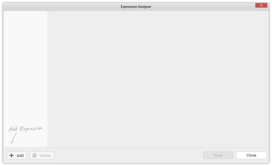Expression editor window