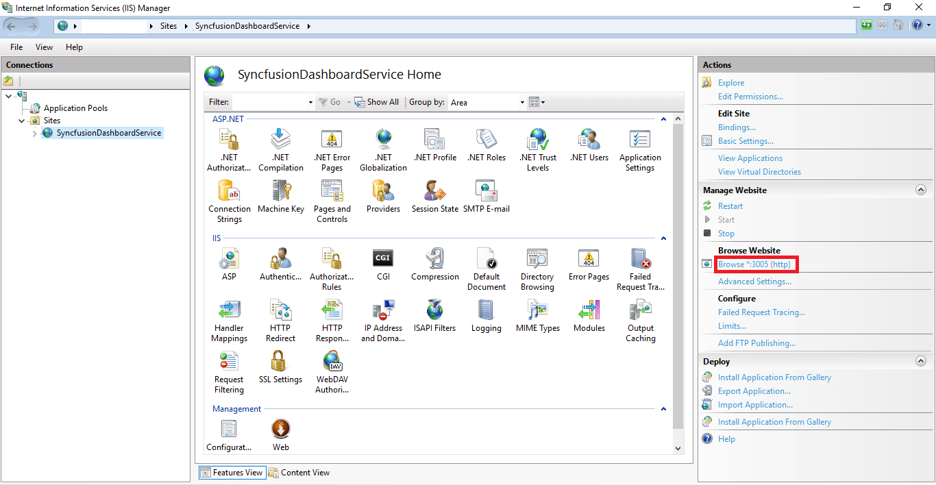 SyncfusionDashboardService Website