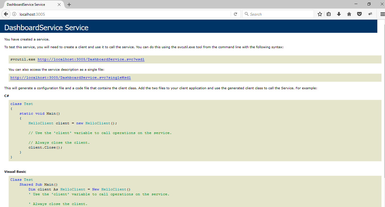 Hosted Dashboard Service