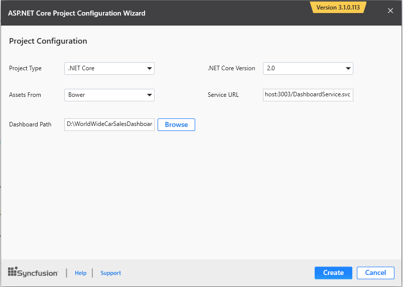 ASP.NET Core Project Configuration Wizard