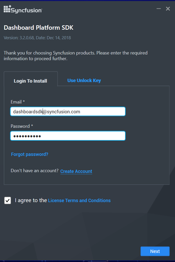 Installation with Email