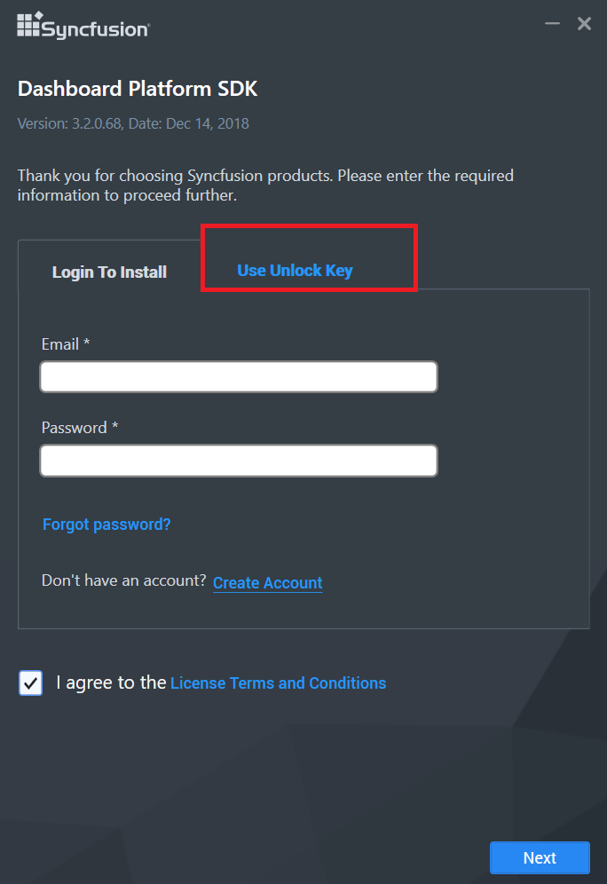 installation with product key